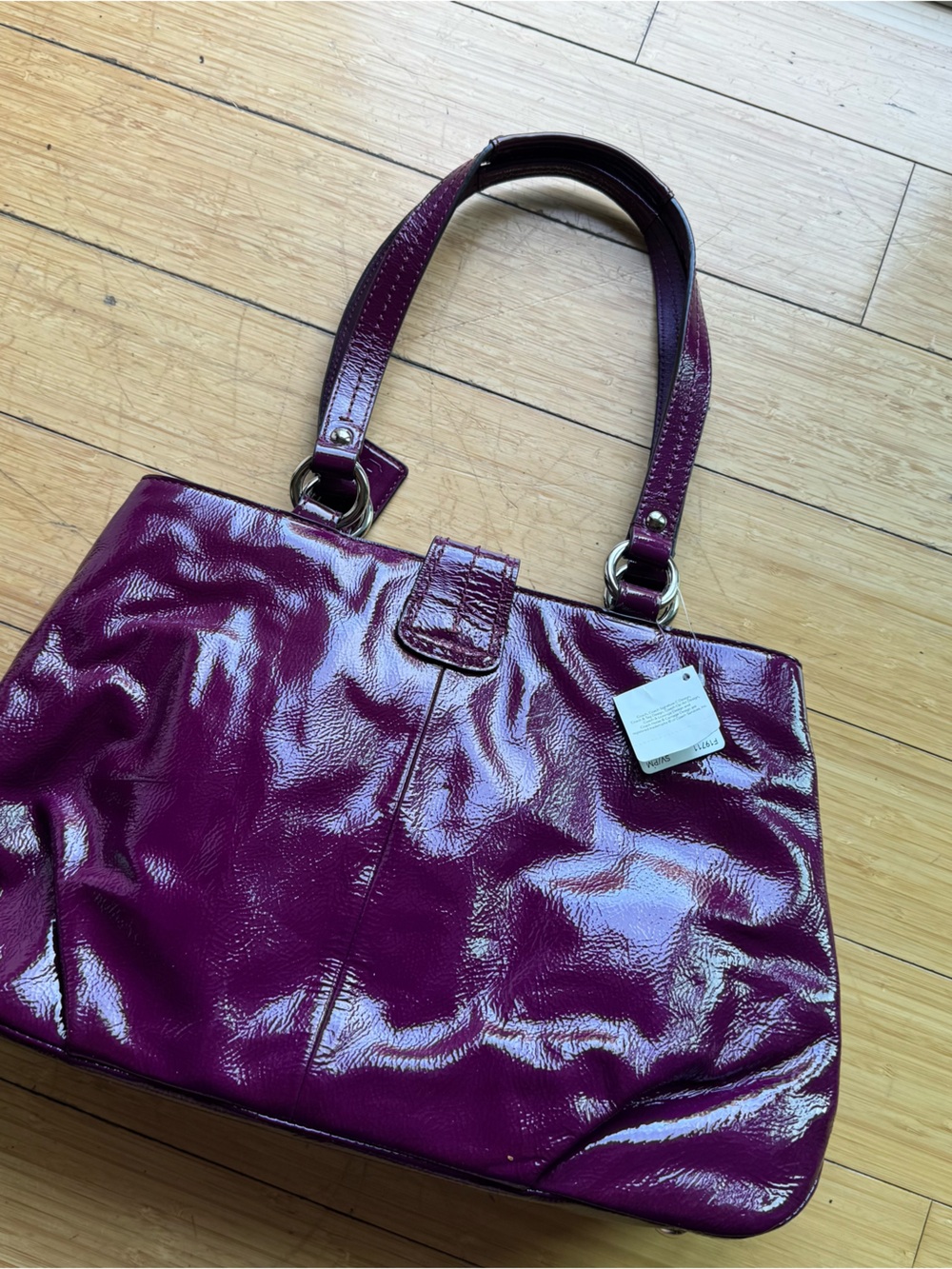 Coach Patent Shoulder Bag in Plum - Picture 3 of 6